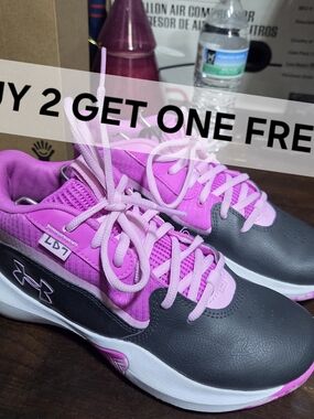 BUY 2 GET ONE FREE* Under Armour Lockdown 7 Pink Basketball Shoes Size 8.5w/7y